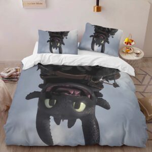 Alternative view of Toothless How To Train Your Dragon 06 Duvet Cover