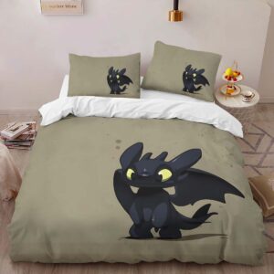 Alternative view of Toothless How To Train Your Dragon 07 Duvet Cover