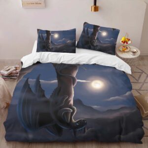 Alternative view of Toothless How To Train Your Dragon 08 Duvet Cover