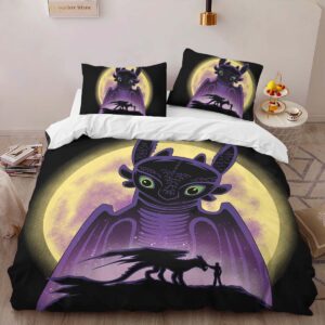 Alternative view of Toothless How To Train Your Dragon 09 Duvet Cover