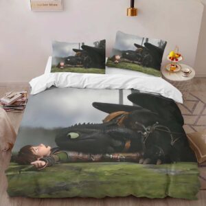 Alternative view of Toothless and Hiccup How To Train Your Dragon 04 Duvet Cover