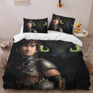 Alternative view of Toothless and Hiccup How To Train Your Dragon Duvet Cover
