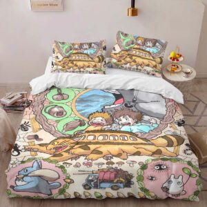 Alternative view of Totoro on the bus Duvet Cover