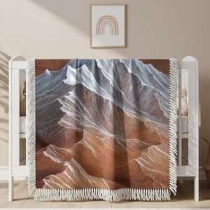 White mountain peak art Woven Blanket