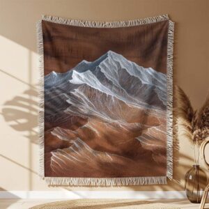 Alternative view of White mountain peak art Woven Blanket