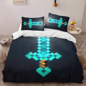 Alternative view of enchanted diamond sword minecraft Duvet Cover