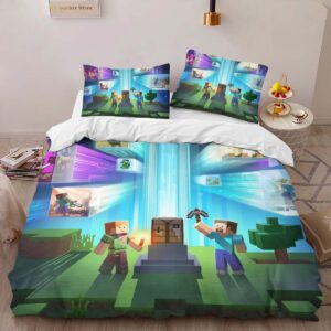 Alternative view of minecraft all Steve and Alex Duvet Cover