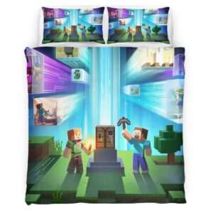 minecraft all Steve and Alex Duvet Cover